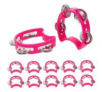 OFFSCH 12pcs Plastic Handheld Tambourines with Jingles for Adults Percussion Musical Hand Bells for Rhythm Practice Motor Skill Development Group Music Education and Party Entertainment