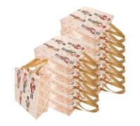 OFFSCH 12pcs Reusable Nutcracker Christmas Paper Bags with Handles Candy Goodie Pouches for Holiday Party Favors Large Capacity Treat Holders for Presents and Celebrations