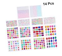 OFFSCH 14 Sheets Acrylic Sticker DIY Crystal Imitation Gems Multi Color Self Adhesive Decoration for Scrapbook Craft Art Projects Gift
