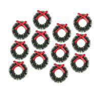 OFFSCH 15pcs Miniature Wreaths Wreath Pendants Mini Decorations Mini Miniature Christmas Decorations Tiny Simulated Garlands Dollhouse Accessories Garland Decor Green