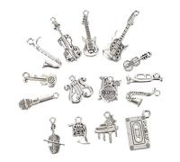 OFFSCH 15pcs Musical Instrument Charms Pendant Smooth Polished DIY Jewelry Making Accessories Mixed Styles for Violin Guitar Music Lovers Crafting