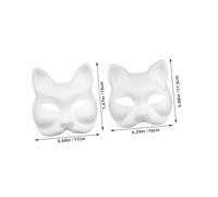 OFFSCH 16pcs DIY Blank Animal Masks Unpainted Fox Cat Face Covers Made From Non-toxic Paper Pulp Lightweight Breathable Full Face Masks for Painting Halloween Parties Masquerade and Craft