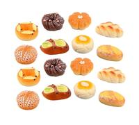 OFFSCH 18pcs Miniature Resin Bread Models Lifelike Simulation Food for Dollhouse Decoration and Photography Props Non-deforming Bakery Display Bright Color Detail for Home Cake Shop