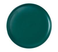 OFFSCH 1Pc Ceramic Steak Plate Round Dark Green Tableware Microwave Safe Food Serving Dish for Parties Birthdays Celebrations and Everyday Meals