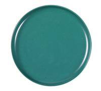 OFFSCH 1pc Dark Green Ceramic Food Plate Round Tableware for Western Cuisine Microwave Oven Safe for Steak Pasta Salad and More