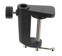 OFFSCH 1pc Microphone Holder Clip Bracket Base Desk Clamp for Fixed Microphones and Lamps Sturdy Design Black