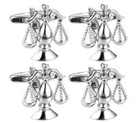 OFFSCH 2 Pairs Balance Scale Cufflinks for Men in Silver Copper with Robust Closure and Decorative Design, for Formal Meetings and Office Wear, Subtle Justice Scale Shape Accessories
