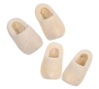 OFFSCH 2 Pairs Miniature Unpainted Wooden Dutch Clogs 3cm Dollhouse Craft Accessories DIY Simulation Shoes for Graffiti Painting and Doll House Supplies