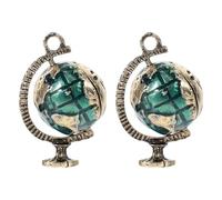 OFFSCH 2 Pcs Alloy Mini Globe Model Decoration for Dollhouse Simulation Globe Ornament Set Accessories