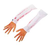 OFFSCH 2 Pcs Halloween Fake Bloody Arm Hands Props, Scary Simulation Faux Blood Human Arms for Haunted House Decor and Prank