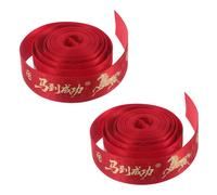 OFFSCH 2 Rolls Chinese New Year Ribbon Craft Ribbon Polyester Red Gold Year of The Horse Theme Decorative for Flower Bouquet Wedding Wrapping 2026