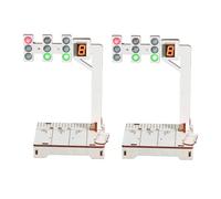OFFSCH 2 Sets DIY Stem Traffic Light Kit for Teens Wooden Science Experiment Model with Easy Digital Programming City Traffic Simulation Educational Assembly