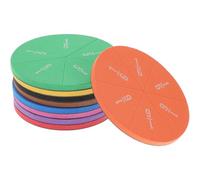 OFFSCH 2 Sets EVA Fraction Circles Educational Math Kit for Students Classroom Learning Supply with Color-coded for Addition Subtraction Multiplication Practice Random Color