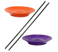 OFFSCH 2 Sets Juggling Spinning Plates Set: Juggling Skill Spinning Plate With Sticks - Plastic Circus Prop For Balancing Tricks Circus Performance