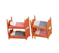 OFFSCH 2 Sets Miniature Dollhouse Bunk Beds Plastic Doll Furniture, Small Dollhouse Bedroom Decoration for ’ Playsets and Doll Accessories