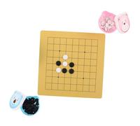 OFFSCH 2 Sets Weiqi Go Game with Cartoon Bear Design Double Sided Wood Board Lines Plastic Stones Portable Childrens Chessboard for Beginner Strategy and Logic Development at Home Travel