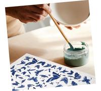 OFFSCH 2 Sheets Classic Underglaze Transfers for Pottery Clay Decal Transfer Paper High-Temperature Resistant DIY Ceramic Decor with Traditional Chinese Patterns