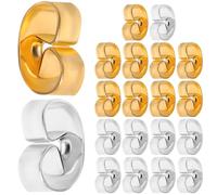 OFFSCH 20 Pcs Alloy Earring Backs Replacement Secure Ear Locks for Women, Butterfly Style Earring Backings in Gold and Silver for Jewelry Making and Piercing Safety
