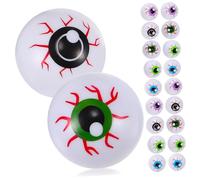 OFFSCH 20 Pcs Bouncy Halloween Eyeballs Fake Eye Balls for Party Supplies and Craft Decorations Mixed Color Creepy Eyes for Trick Treat Favors and Spooky Halloween Games