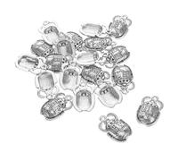 OFFSCH 20 Pcs Egyptian Beetle Pendants with Elegant Crystal Inlays for DIY Jewelry Making Vintage Sacred Amulet Protection Charms for Necklace Bracelet Crafting Silver Accessories