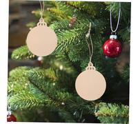 OFFSCH 20 Pcs Wooden Round Bauble DIY Craft Pieces with Short Rope Natural Wood Hanging Pendants for Home Decor Wall Plaque Ornaments Lantern Shape