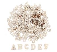 OFFSCH 200pcs Natural Wooden Letters and Numbers for DIY Crafts and Early Learning Unfinished Wood Alphabet and Numerals for Party Decor Home Wall Decoration Educational and Creative