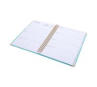 OFFSCH 2027 Spiral Notebook Planner with Reinforced Cover and Metal Corners, Copper Plated Paper, Monthly and Weekly Layouts, for Office and School Use by Students and Teachers