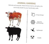 OFFSCH 20pcs Brown Cow Animal Charms DIY Jewelry Making Accessories Acrylic Pendant Craft Supplies for Earrings Necklaces Bracelets Creative Farm Animal Design