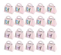 OFFSCH 20pcs Butterfly Party Favor Treat Boxes with Handles Small Portable Candy Holders for Wedding Birthday and Holiday Giveaways DIY Creative Sugar Boxes for Small Business