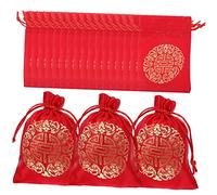OFFSCH 20pcs Chinese Style Silk Drawstring Bags for Candy Jewelry Storage Pouches Party Favors Sundries Pouch Lightweight Bags for Year Celebration