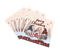 OFFSCH 20pcs Christmas Party Disposable Napkins with Cute Gnome Printing Cartoon Pattern Paper Serviettes for Family Gatherings and Restaurant Use Festive Xmas Table Decoration