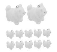 OFFSCH 20pcs Flocking Resin Dog Pendants with Soft Touch Surface for DIY Crafts and Keychains Cute Mini Animal Charms with Realistic Design for Creative Handmade Projects and Decorative