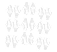 OFFSCH 20pcs Halloween Skeleton Hand Pendants DIY Jewelry Decors for Necklace Keyring Sweater Chain Crafting Accessories Silver Bone Decorations for Party and Gift