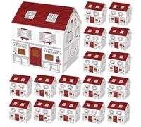 OFFSCH 20Pcs House Shaped Gift Boxes Nordic Style Candy Treat Packaging for Sweets Snacks Party Decorations Wedding Favors Creative White Cardboard Presents Storage
