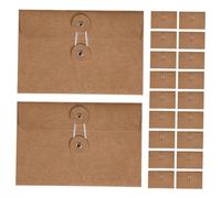 OFFSCH 20pcs Kraft Paper Office Folders Organizer Envelopes with String Closure Vintage Style Document Bags for Secure Filing Study Materials and Travel Paper Storage