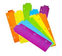 OFFSCH 20pcs Mini Plastic Binder Dividers with Tabs Ring Loose-Leaf Notebooks Reusable Index Card Separators and Page Dividers for Subject Organization and File Management
