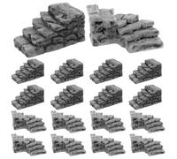 OFFSCH 20pcs Miniature Stone Steps: Dollhouse Mini Stairs Resin Ornament Fairy Garden Accessories - Staircase Decoration for Tiny House Bonsai Landscaping
