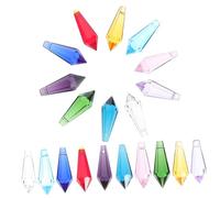 OFFSCH 20Pcs Multi-color Glass Prisms Pendants Crystal Ornaments for DIY Chandelier Lighting Home Decor Hanging Light Droplets for Curtains and Craft Projects