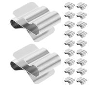 OFFSCH 20pcs Stainless Steel Cable Clips Solar Panel Wire Clamp 301 Stainless Steel Silver for Cables and Photovoltaic Wires, Photovoltaic Power Stations and Extensive Projects, Easy