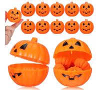 OFFSCH 24Pcs Halloween Pumpkin Shaped Candy Boxes Portable Treat Storage Containers Mini Pumpkin Buckets Party Favor Holders for Trick or Treat and Halloween Decor