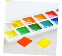 OFFSCH 24pcs Lightweight Plastic Watercolor Pans Small Empty Paint Half Pans with Airtight Seal Portable Paint Storage Containers for Artists Students and Painting Projects