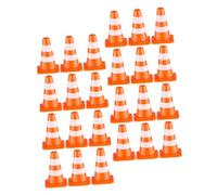 OFFSCH 24pcs Mini Traffic Cones and Road Signs for Orange Construction Barriers for Pretend Play and Spatial Skill Development Educational Parking and Safety Simulation Accessories