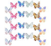 OFFSCH 24pcs Miniature Resin Butterflies Doll House Decor, Tiny Micro Landscape Ornament for Dollhouse Accessories, Butterfly Decorations for Craft and Fairy Garden