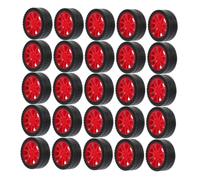OFFSCH 25pcs Car Wheels for Wheel Playthings DIY Science Project Robot Model Accessories with Axle Rubber Tires for Creative Hand Eye Coordination Craft Building