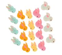 OFFSCH 25Pcs Glow Dark Resin Mini Rabbit Figurines Small Luminous Bunny Ornaments for Garden Car Decor DIY Crafts Mixed Color Animal Statues