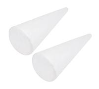 OFFSCH 2pcs 30cm White Polystyrene Craft Foam Cone DIY Material for Festival Party Decoration Ornament Flower Arrangement Christmas Props