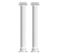 OFFSCH 2pcs 3D Roman Column Wall Sticker with Self Adhesive PVC Material, Easy DIY Application, White Gr rchitecture Wall Decal for Hallway or Tv Background, Lifelike Ancient Pillar