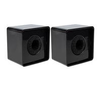 OFFSCH 2pcs Abs Square Cube Microphone Station Logo Flags for Reporters, Sturdy Interview Mic Logo Station Signs, Black Microphone Flag for Tv and News Broadcasting