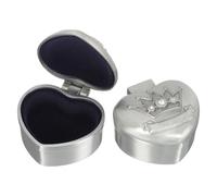 OFFSCH 2pcs Alloy Tooth Box for Boys Zinc Keepsake Organizer with Flannelette Compact Deciduous Tooth Storage Container and Fetal Hair Preservation