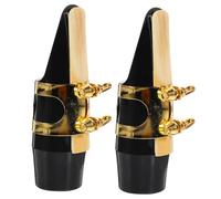 OFFSCH 2pcs Alto Saxophone Mouthpiece Saxophone Ligature for Studio and Live Musical Performances for Beginner